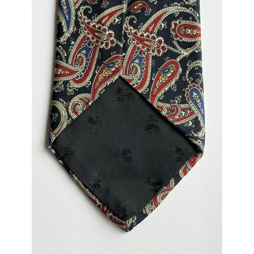 BROOKS BROTHER Maker Men's 100% Silk Neck Tie Blue/Red/Cream Paisley Made in USA